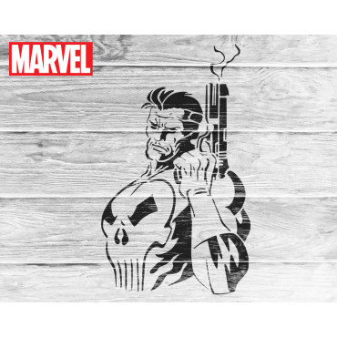 The Punisher stencil n.2 - Marvel Reusable comics and movie stencil for painting.