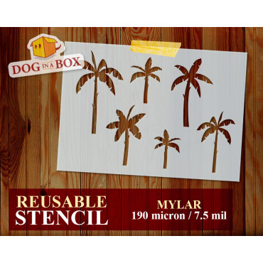 Banana Trees stencil set n.1 - Reusable palm trees stencils for painting. Trees stencil for painting.