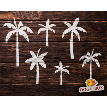 Banana Trees stencil set n.1 - Reusable palm trees stencils for painting. Trees stencil for painting.