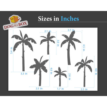 Palmors pochic set n.1 - Pochoir de palmiers réutilisable pour la peinture. Pochies d'arbres pour la peinture.