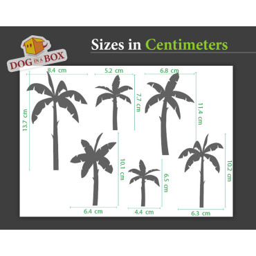 Banana Trees stencil set n.1 - Reusable palm trees stencils for painting. Trees stencil for painting.