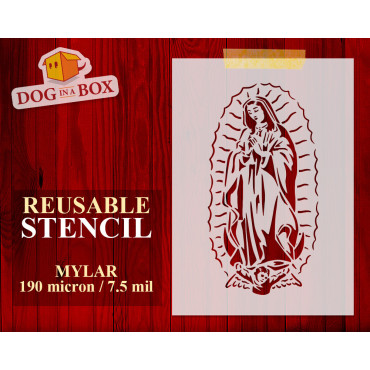 Our Lady of Guadalupe stencil - Reusable Virgin Mary stencil for churches, wood signs
