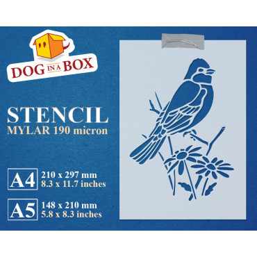 Bird decor stencil n.5 - Reusable bird stencil for wood signs, wall decor and fabric