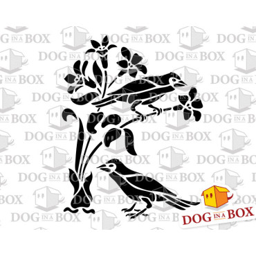 Bird decor stencil n.3 - Reusable birds stencil for wood signs, wall decor and fabric