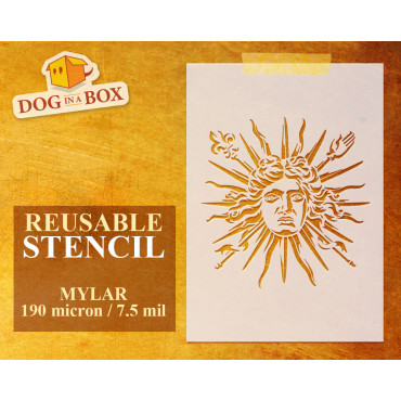 Sun King symbol stencil - Reusable stencil of Louis the 14th, from Versailles (France) gate emblem