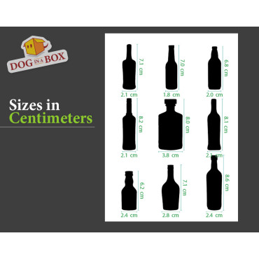 Flaschen schablone Nr. 1 - Wiederverwendbare Schablone mit vielen Flaschen in verschiedenen Größen, perfekt zum Malen