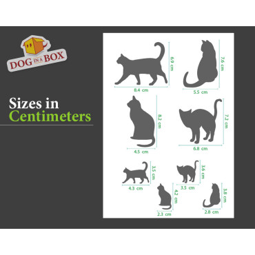 Katzen schablone set Nr. 1 - Wiederverwendbare Schablone mit vielen Katzen in verschiedenen Größen, perfekt zum Malen