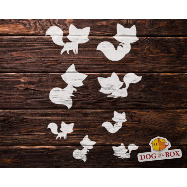 Süße Fuchsschablone Nr. 1 - Wiederverwendbare Schablone mit vielen Füchsen in verschiedenen Größen, perfekt zum Malen