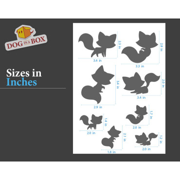 Stencil volpini n.1 - Stencil riutilizzabile con varie volpi carine di diverse dimensioni