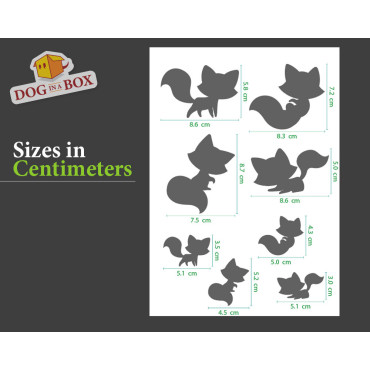 Stencil volpini n.1 - Stencil riutilizzabile con varie volpi carine di diverse dimensioni