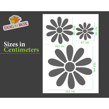 Stencil margherite n.1 - Stencil riutilizzabile con vari fiori di diverse dimensioni
