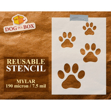 Dog paw prints stencil set...