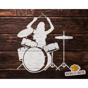 Drummer girl stencil - Reusable Rock band stencil, drum stencil, music stencil