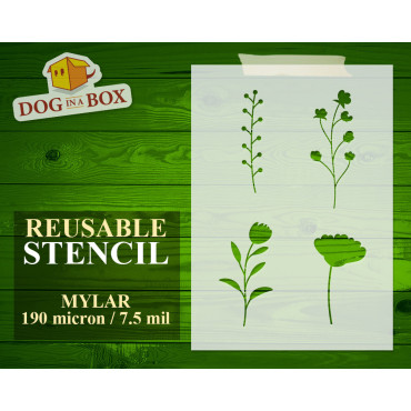 Flowers stencil set n.1 -...