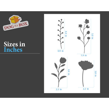 Flowers stencil set n.1 - Reusable stencil with many flowers in various size, perfect for painting