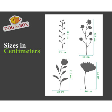 Blumen Schablonen set nr. 1 - Wiederverwendbare Schablone mit vielen Blumen in verschiedenen Größen, perfekt zum Malen
