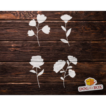 Flowers stencil set n.3 - Reusable stencil with many flowers in various size, perfect for painting