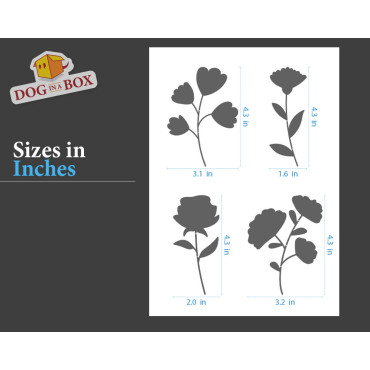 Flowers stencil set n.3 - Reusable stencil with many flowers in various size, perfect for painting