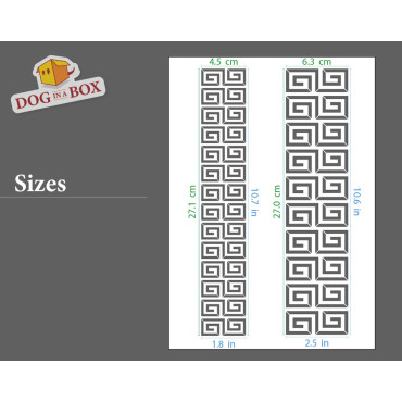 Stencil chiave greca n.2 - Stencil riutilizzabile con fantasia greca per pareti, dolci o tessuti