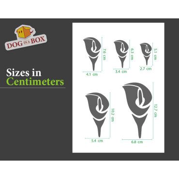 Blumen Schablonen set nr. 5 - Wiederverwendbare Schablone mit vielen Calla in verschiedenen Größen, perfekt zum Malen