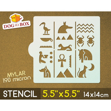 Hieroglyphs stencil - stencil for cookies and cakes 14 x 14 cm