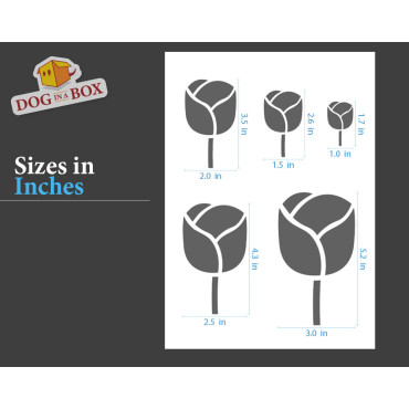 Pochoir Fleurs set n.7 - Pochoir réutilisable avec de nombreux Fleurs de différentes tailles, parfait pour la peinture