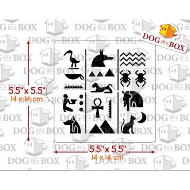 Hieroglyphs stencil - stencil for cookies and cakes 14 x 14 cm