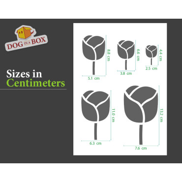 Flowers stencil set n.7 - Reusable stencil with many flowers in various size, perfect for painting