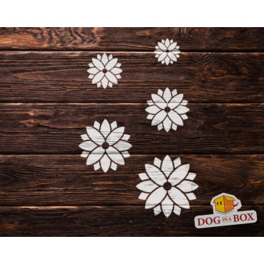 Flowers stencil set n.8 - Reusable stencil with many flowers in various size, perfect for painting