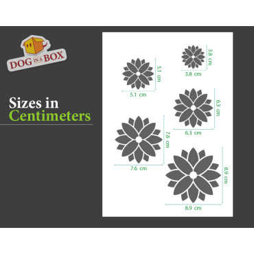 Flowers stencil set n.8 - Reusable stencil with many flowers in various size, perfect for painting