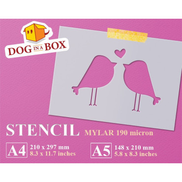 Love birds stencil n.1 - Reusable wedding stencil for cake design and wood signs