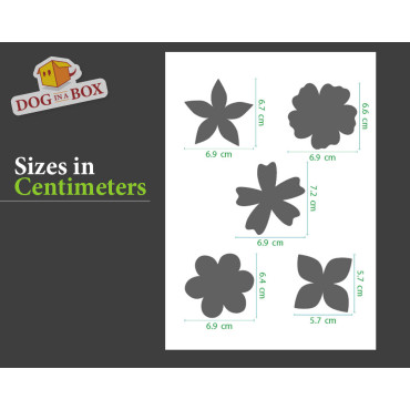 Flowers stencil set n.9 - Reusable stencil with many flowers in various size, perfect for painting