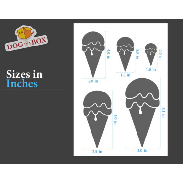 Ice creams stencil set n.1 - Reusable stencil with many icecreams in various size, perfect for painting