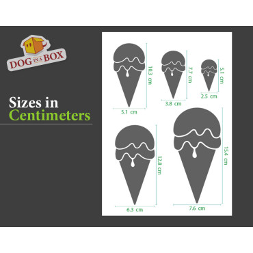 Stencil set di gelati n.1 - Stencil riutilizzabile con vari gelati di diverse dimensioni