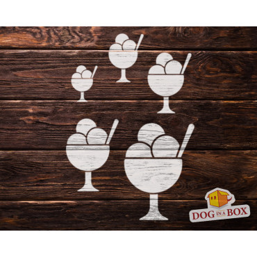 Pochoir glaces n.3 - Pochoir réutilisable avec de nombreuses glaces de différentes tailles, parfait pour la peinture