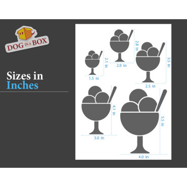 Pochoir glaces n.3 - Pochoir réutilisable avec de nombreuses glaces de différentes tailles, parfait pour la peinture