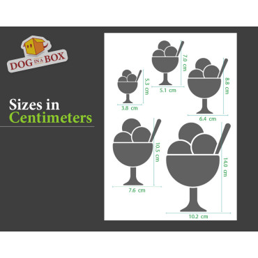 Ice creams stencil set n.3 - Reusable stencil with many icecreams in various size, perfect for painting