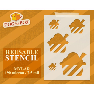 Ice creams stencil set n.4...