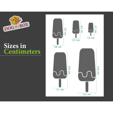 Pochoir glaces n.5 - Pochoir réutilisable avec de nombreuses glaces de différentes tailles, parfait pour la peinture