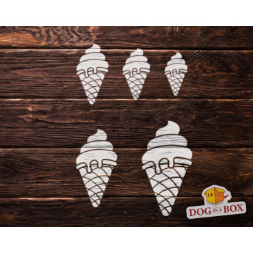 Pochoir glaces n.6 - Pochoir réutilisable avec de nombreuses glaces de différentes tailles, parfait pour la peinture