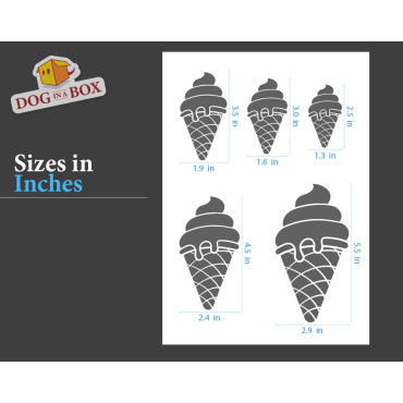 Ice creams stencil set n.6 - Reusable stencil with many icecreams in various size, perfect for painting