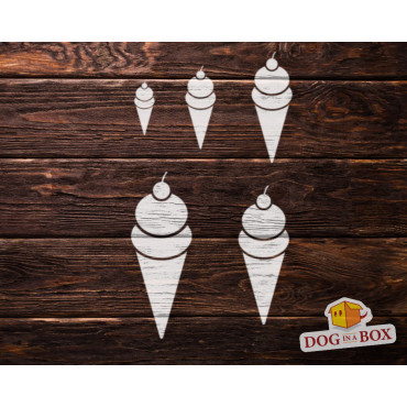 Pochoir glaces n.7 - Pochoir réutilisable avec de nombreuses glaces de différentes tailles, parfait pour la peinture