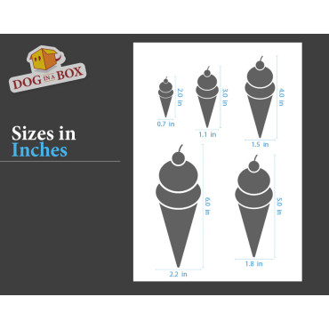 Ice creams stencil set n.7 - Reusable stencil with many icecreams in various size, perfect for painting