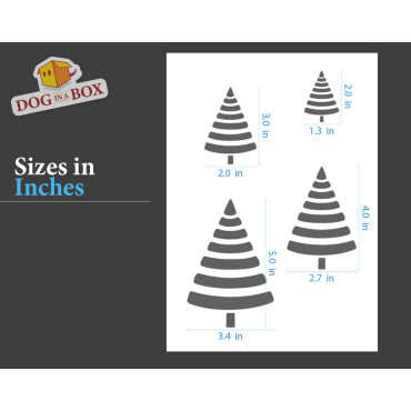 Pochoir Sapins de Noël n.1 - Pochoir réutilisable avec de nombreux arbres de différentes tailles, parfait pour la peinture