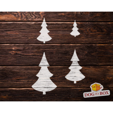 Christmas Trees stencil set n.2 - Reusable stencil with many trees in various size, perfect for painting