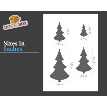 Stencil set di Alberi di Natale n.2 - Stencil riutilizzabile con vari alberi di diverse dimensioni