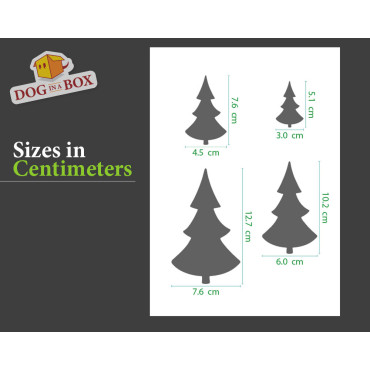 Stencil set di Alberi di Natale n.2 - Stencil riutilizzabile con vari alberi di diverse dimensioni