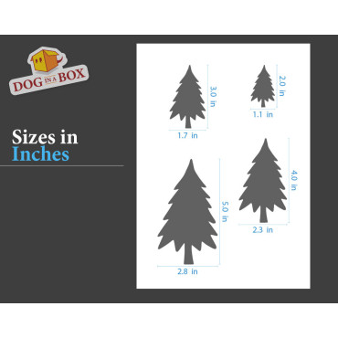 Christmas Trees stencil set n.4 - Reusable stencil with many trees in various size, perfect for painting