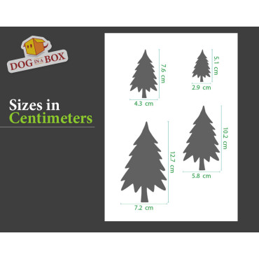 Pochoir Sapins de Noël n.4 - Pochoir réutilisable avec de nombreux arbres de différentes tailles, parfait pour la peinture