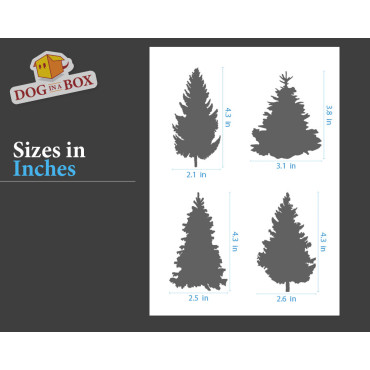 Christmas Trees stencil set n.5 - Reusable stencil with many trees in various size, perfect for painting